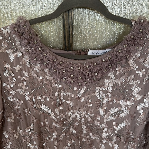 Mac Duggal EMBELLISHED HIGH NECK PUFF SLEEVE FITTED DRESS size 16 NEW $498 - Picture 6 of 16